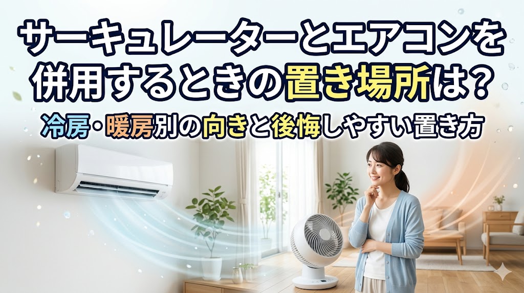 サーキュレーターとエアコンを併用するときの置き場所